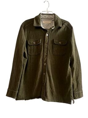 Tommy Bahama Herringbone Shirt Jacket Olive Green Men's M